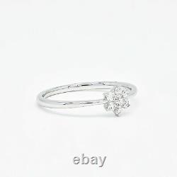 18KT White Gold Round Flower Cluster Set Diamonds Engagement Ring R31107