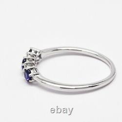 18 KT White Gold Cute Blue Color stone with Diamonds Fashion Ring R1659S