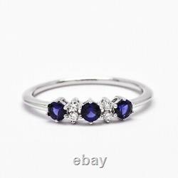 18 KT White Gold Cute Blue Color stone with Diamonds Fashion Ring R1659S