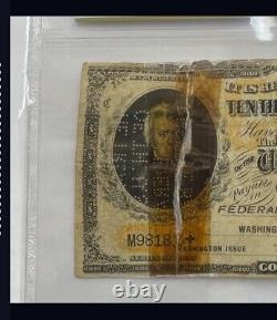 1900 $10000 Fr. 1225h Gold Certificate Hole Punch Cancelled