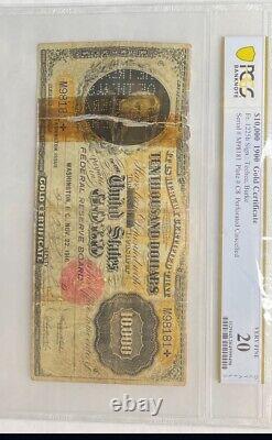 1900 $10000 Fr. 1225h Gold Certificate Hole Punch Cancelled