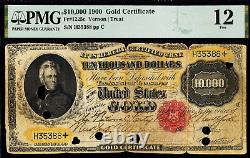 1900 $10,000 Gold Certificate Fr. 1225c PMG FINE 12