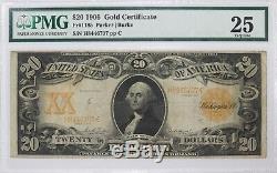 1906 $20 Gold Certificate Fr#1185 Pmg Certified Very Fine 20 (707)