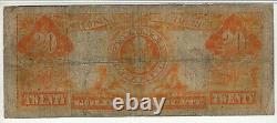 1906 $20 Gold Certificate Note Currency Fr. 1186 Teehee Burke Pmg Fine F 12 (659)