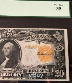 1906 $20 LARGE GOLD CERTIFICATE PCGS 35, VERY FINE, PLATE # A4/92 Fr1185
