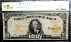 1907 $10 Gold Certificate, Fr # 1169A GOLD ACT PCGS 20 VERY FINE NAPIER MCCLUNG