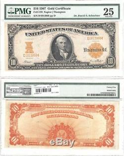 1907 $10 Gold Certificate Fr 1170a Gold Act Of 1907 PMG Very Fine-25