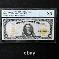 1907 $10 Gold Certificate, Fr # 1171, PMG 25 Very Fine (Parker-Burke)