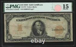 1907 $10 Gold Certificate, Fr # 1172, PMG 15 Choice Fine = Teehee/Burke
