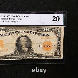 1907 $10 Gold Certificate, Fr # 1172, PMG 20 Very Fine (Teehee-Burke)