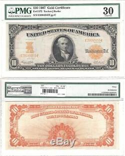 1907 $10 Gold Certificate Fr 1172 PMG Very Fine-30