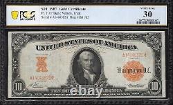 1907 $10 Gold Certificate HILLEGAS PCGS 30 Fr 1167 45826