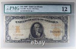 1907 $10 Gold Certificate PMG F12 RARE ORIGINAL OLDER SERIES
