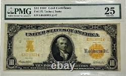 1907 $10 Gold Certificate PMG Very Fine VF 25 Fr 1172 Solid Note Free Shipping