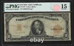 1907 $10 Pmg15 Gold Certificate S/n E56903475 Fr. 1172 Choice Fine