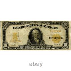 1907-1922 10 Dollar Gold Certificate Graded Fine Plus