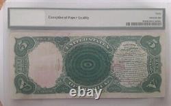 1907 $5 Legal Tender Note, Red Seal, Pmg 30 Very Fine Epq, Sn #5009418-009