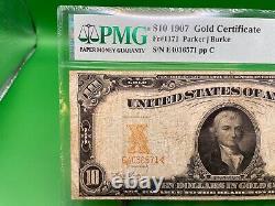 1907 Series FR-1171 $10 Ten Dollar Gold Certificate PMG 20 Very Fine
