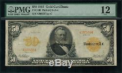 1913 $50 Gold Certificate FR-1198 Graded PMG 12 Fine Parker / Burke