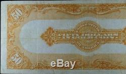 1913 $50 Gold Certificate Fr # 1199 Very Fine PMG 30