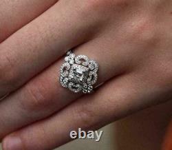 1920's Antique Art Deco 3.11 Carat Asscher Cut Lab-Created Diamond Vintage Rings