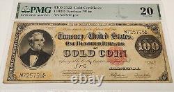 1922 $100 Dollar Gold Certificate FR 1215 PMG 20 Very Fine Speelman White