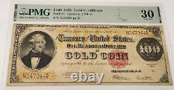 1922 $100 Dollar Gold Certificate FR 1215 PMG 30 Very Fine Speelman White