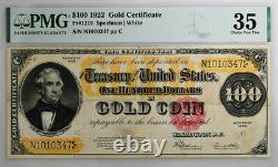 1922 $100 Gold Certificate Fr#1215 PMG CHOICE VF 35 EPQ
