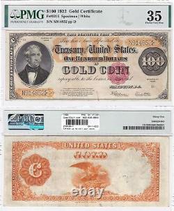 1922 $100 Gold Certificate Fr 1215 PMG Choice Very Fine-35