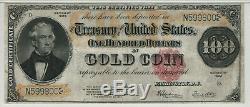 1922 $100 Gold Certificate Note Large Size Fr. 1215 Pmg Very Fine Vf 25 (800)