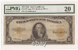 1922 $10 Dollar Bill Gold Certificate Note PMG VF Very Fine 20 084-ZCBA