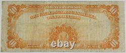 1922 $10 Dollar Gold Certificate Large Size Currency Bank Note F-1173 Fine+/VF