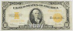 1922 $10 Dollar Large Size Note Gold Certificate Currency F-1173 Choice Fine+