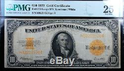 1922 $10 GOLD CERTIFICATE Fr#1173 LARGE S/N PMG VERY FINE 25 BRIGHT ORANGE BACK