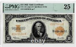 1922 $10 GOLD CERTIFICATE- Fr. 1173 (SPEELMAN/WHITE)-PMG VF25-clean note