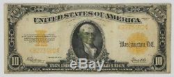 1922 $10 Gold Certificate Circulated Very Fine Stained & Hole In Portrait480