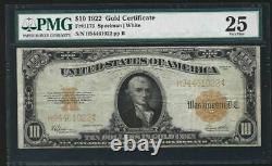1922 $10 Gold Certificate FR-1173 Graded PMG 25 Very Fine CHEAP