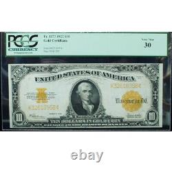 1922 $10 Gold Certificate FR# 1173 PCGS 30 Very Fine, Very Choice Bold Appeal