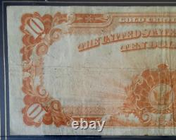 1922 $10 Gold Certificate Fine/vf, Large Size, Speelman/white 9120