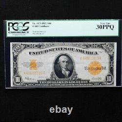 1922 $10 Gold Certificate, Fr # 1173, PCGS 30 PPQ Very Fine (Speelman-White)