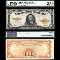 1922 $10 Gold Certificate Fr. 1173 PMG 35 EPQ