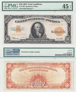 1922 $10 Gold Certificate Fr 1173 PMG Choice Extremely Fine-45 EPQ