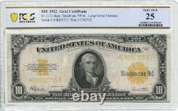 1922 $10 Gold Certificate Fr# 1187 PCGS Banknote VF20