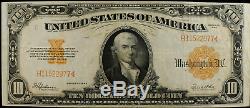 1922 $10 Gold Certificate Large Note Choice Vf Fine + + Currency Fr. # 1173