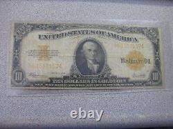 1922 $10 Gold Certificate Large Size Note FINE