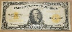 1922 $10 Gold Certificate Large Size Note Speelman White Fr 1173 VERY FINE VF