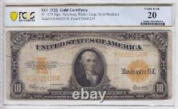 1922 $10 Gold Certificate Note FR#1173 PCGS Banknote VF 20 Stained K46021470