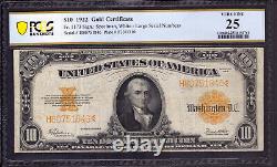 1922 $10 Gold Certificate Note Speelman White Fr. 1173 Pcgs B Very Fine Vf 25