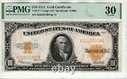 1922 $10 Gold Certificate Note Speelman / White Fr. 1173 Pmg Very Fine 30 (208)