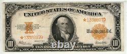 1922 $10 Gold Certificate Star Note Large S/n Fr. 1173 Pmg Very Fine Vf 25 897d